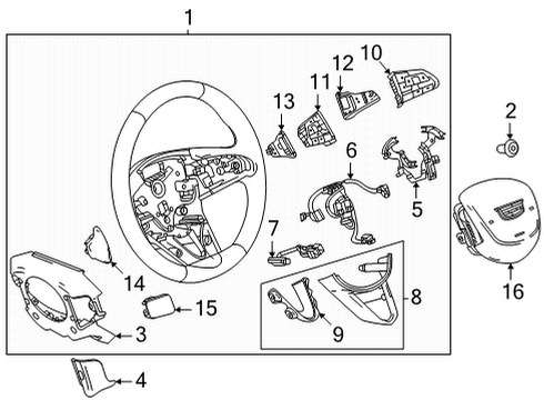 2024 Cadillac CT4 Wheel Assembly, Strg * Jet Black Diagram for 84997113