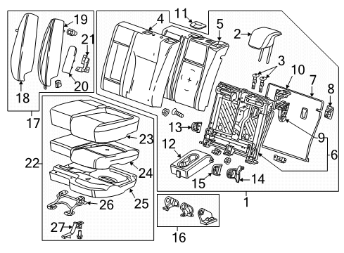 2016 Chevy Trax Panel Assembly, Rear Seat Back Cushion Diagram for 13312090