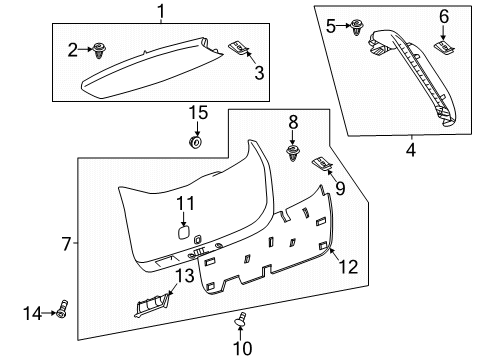 2021 GMC Terrain Interior Trim - Lift Gate Diagram