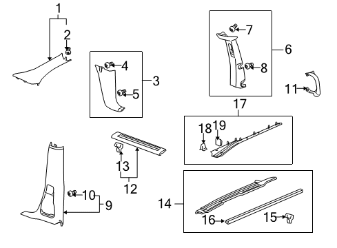 2005 Pontiac Montana Clip, Rear Side Door Sill Trim Plate <Use 1C1N Diagram for 10418495