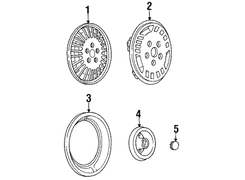 1987 Pontiac Grand Am Wheel Trim Cover Assembly Diagram for 22534219