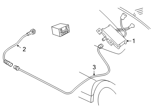 2006 Pontiac GTO Cable Assembly, Radio Antenna Cable Extension Diagram for 92156994