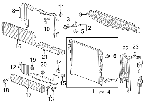 2018 Chevy Traverse Radiator & Components Diagram 3 - Thumbnail