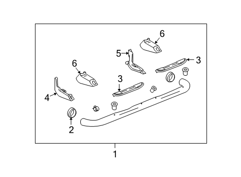 2009 Hummer H3 Protector Pkg,Rocker Panel *Dark Smoke Gry Diagram for 12498471