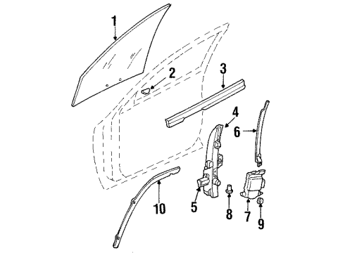 2003 Oldsmobile Aurora Front Door - Glass & Hardware Diagram