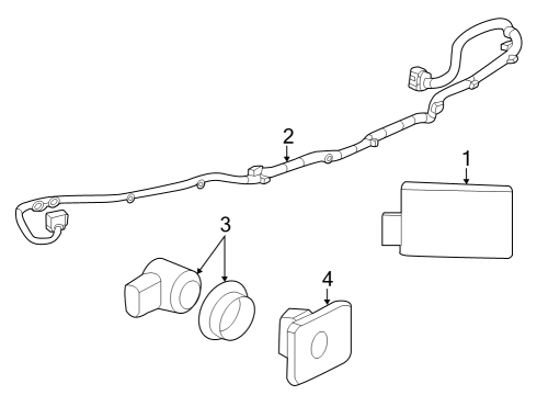 2023 Chevy Equinox Electrical Components - Rear Bumper Diagram