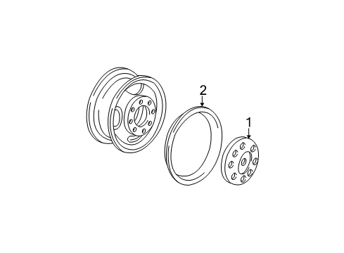 1997 Chevy C3500 Wheel Covers & Trim Diagram 2 - Thumbnail