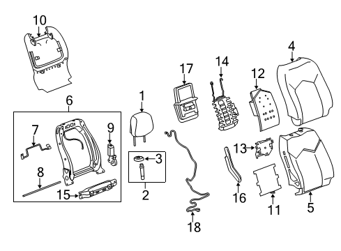 2015 Cadillac SRX Panel, P/D Seat Back Inner Finish *Shale Diagram for 22812520