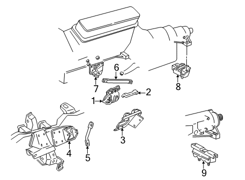 1995 Chevy C1500 Engine & Trans Mounting Diagram 1 - Thumbnail