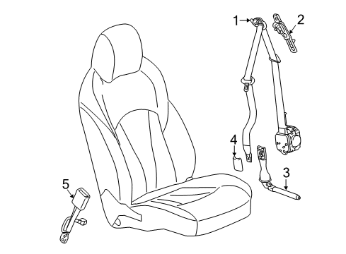 2018 Buick LaCrosse Tensioner Kit,Driver Seat Belt (Retractor Side) *Shale Diagram for 19368318