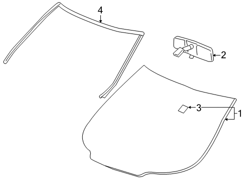 2006 Saturn Relay Windshield Glass, Reveal Moldings Diagram