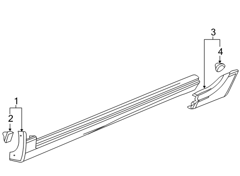 2014 Cadillac SRX Exterior Trim - Pillars, Rocker & Floor Diagram