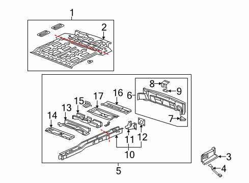 2006 Saturn Relay Extension, Underbody Rear Cr Sill Diagram for 10442704