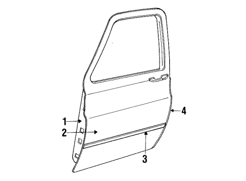 1990 Chevy R2500 Suburban Panel, Side Door Outer Rh Diagram for 15571654