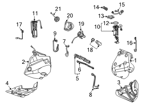 2008 Cadillac XLR Fuel System Components Diagram