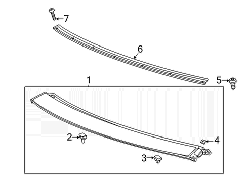 2021 Chevy Corvette Exterior Trim - Roof Diagram 1 - Thumbnail