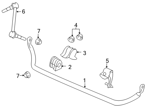 2008 Pontiac G8 Stabilizer Bar & Components - Front Diagram