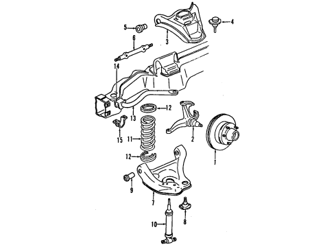 1999 Chevy Blazer Front Suspension, Control Arm Diagram 3 - Thumbnail