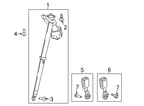 2019 GMC Acadia Retractor Kit, 3Rd Row St Belt *Cocoa Diagram for 84572055