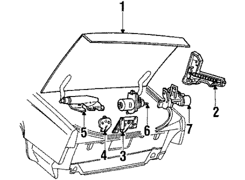 1986 Buick Riviera HINGE, Rear Compartment Lid Diagram for 20686292