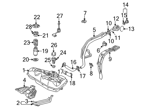 2007 Pontiac Vibe Fuel System Components Diagram