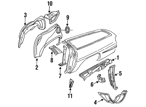 1995 Buick Roadmaster Pocket Assembly, Fuel Tank Filler Diagram for 10110071