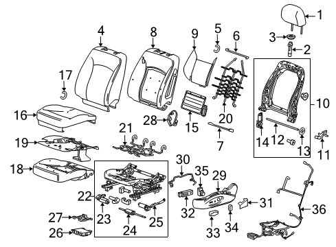 2011 Buick Regal Heater Assembly, Front Seat Back Cushion Diagram for 22776693