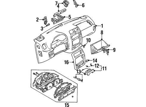 1998 Chevy Tracker Instrument Panel Gage CLUSTER Diagram for 30016325