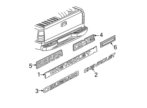 2004 GMC Sierra 3500 Exterior Trim - Pick Up Box Diagram 11 - Thumbnail