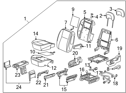 2005 Pontiac Montana Adjuster Asm,Driver Seat Diagram for 88899537