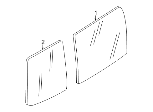 2018 Chevy City Express Back Door - Glass & Hardware Diagram