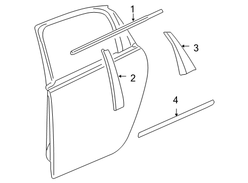 2013 Chevy Impala Exterior Trim - Rear Door Diagram