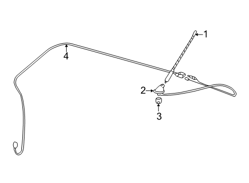 2004 Pontiac Vibe Base,Radio Antenna Diagram for 88971569