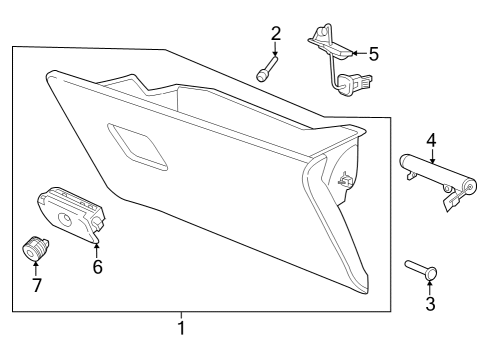 2024 Cadillac XT4 CYLINDER KIT-I/P COMPT DR LK (UNCODED) Diagram for 13552389