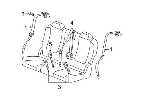 2006 Chevy Malibu Bezel, Rear Seat Shoulder Belt Opening *Ebony Diagram for 15144970