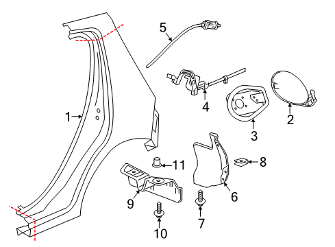 2017 Chevy Spark Quarter Panel & Components Diagram