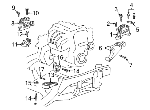 2018 GMC Terrain Engine & Trans Mounting Diagram 4 - Thumbnail