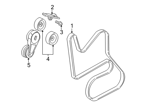 2004 Buick Rendezvous Belts & Pulleys, Cooling Diagram 1 - Thumbnail