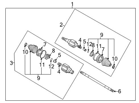 2005 Chevy Uplander Drive Axles - Rear Diagram