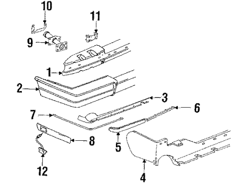 1987 Cadillac Eldorado Bumper Diagram for 1635793