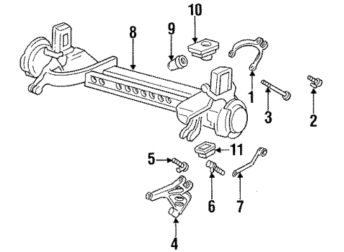 1999 Cadillac DeVille Rear Suspension Lower Control Arm (Machine) Diagram for 25671729