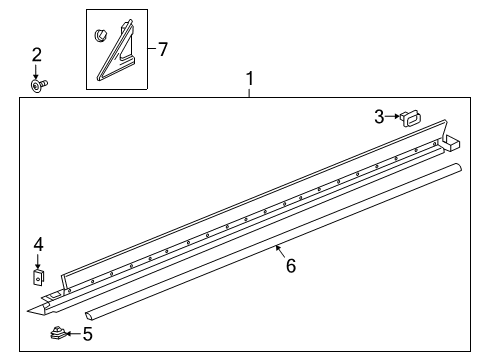 2022 Cadillac XT6 Exterior Trim - Pillars Diagram