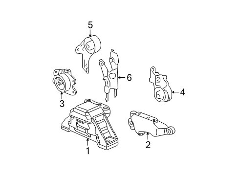 2007 Saturn Aura Engine & Trans Mounting Diagram 1 - Thumbnail