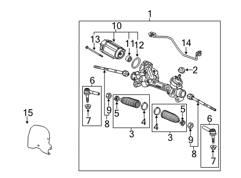 2013 Chevy Equinox Gear Assembly, Hydraulic R/Pinion Steering Diagram for 84157552