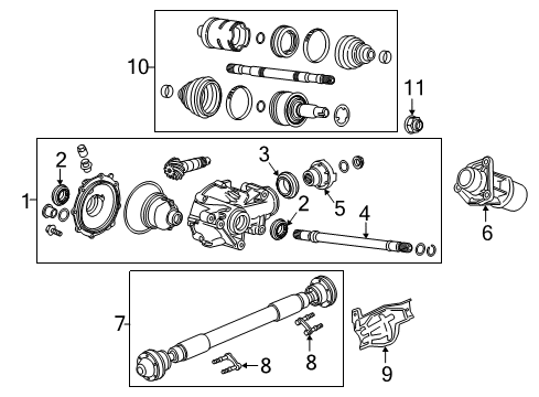 2015 Cadillac ATS Front Axle Propeller Shaft Assembly Diagram for 84150924