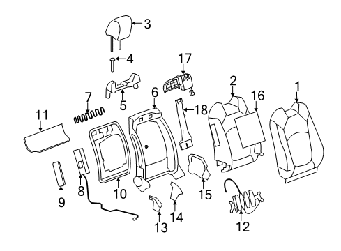 2009 Chevy Traverse Cover, Passenger Seat Reclining Finish *Dark Titanium Diagram for 25947646