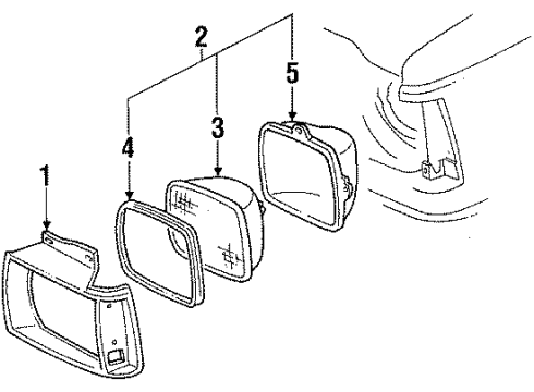 1989 GMC S15 Jimmy Headlamps Diagram