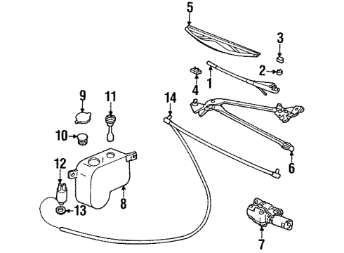 1993 Cadillac Seville Wiper & Washer Components, Body Diagram