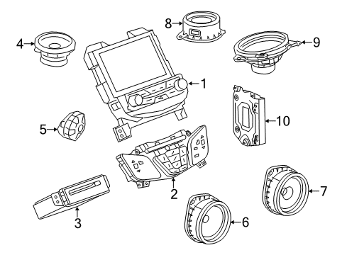 2016 Buick LaCrosse Speaker Assembly, Radio Rear Diagram for 20939525