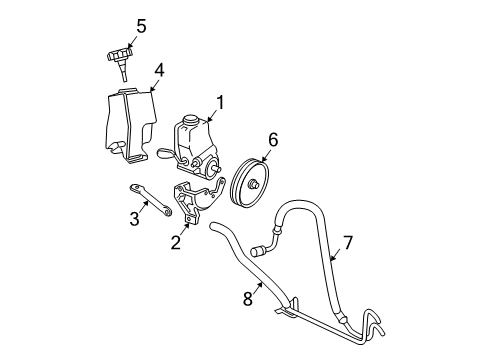 1999 Chevy Cavalier P/S Pump & Hoses, Steering Gear & Linkage Diagram 3 - Thumbnail